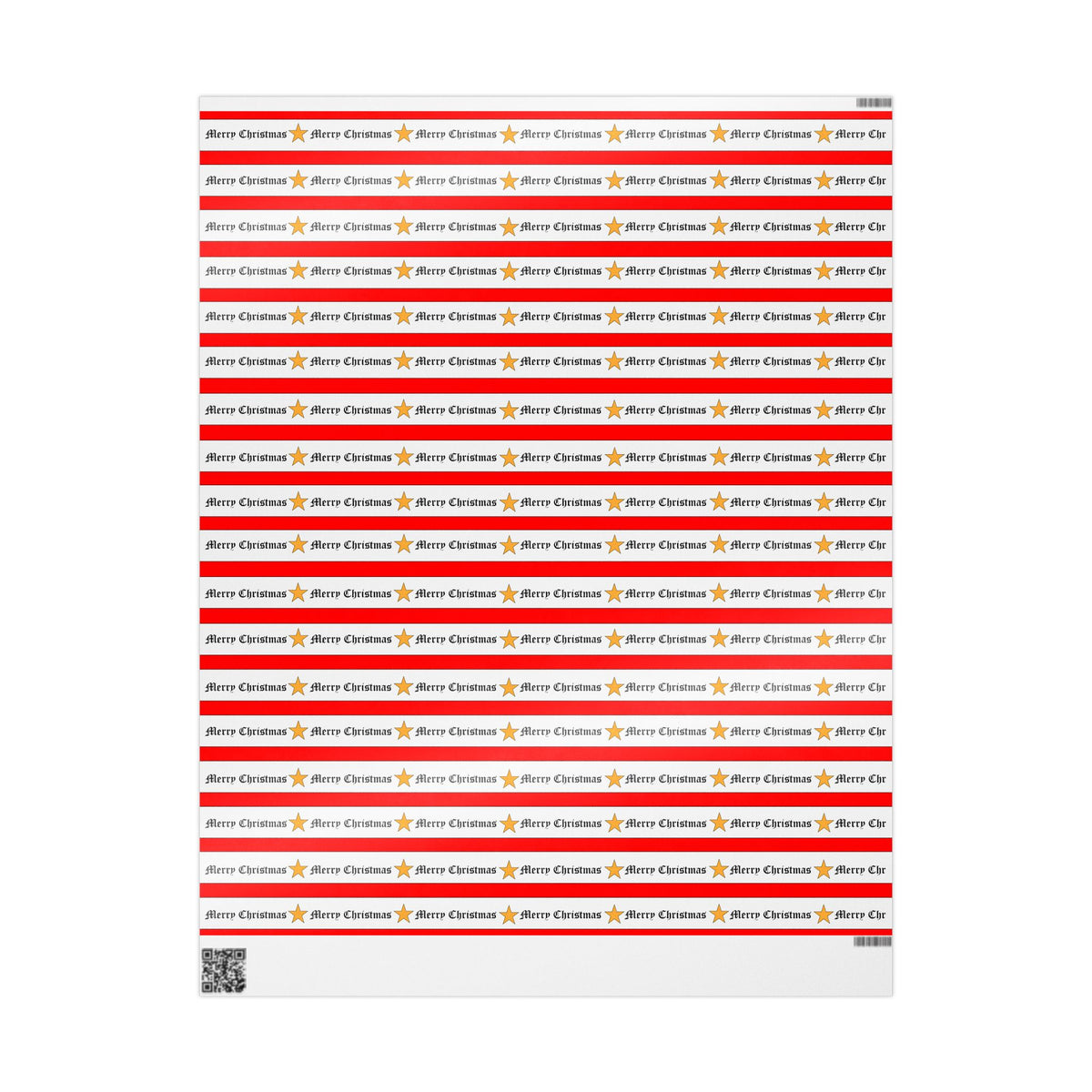 Merry Christmas Gold Star Festive Holiday Gift Wrap